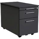 Verrijdbaar ladeblok Toledo, 2 laden, hangmappenlade, B 420 x D 800 x H 540 mm, afsluitbaar, antraciet