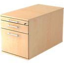 Verrijdbaar ladeblok ULM, 1 materiaallade, 1 schuiflade, hangmappenlade, B 428 x D 800 x H 512 mm, esdoorn