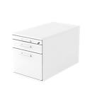 Verrijdbaar ladeblok ULM, 1 materiaallade, 1 schuiflade, hangmappenlade, B 428 x D 800 x H 512 mm, wit