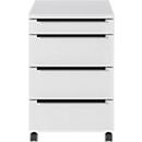 Verrijdbaar onderstel, 4 laden incl. opbergvak, B 420 x D 600 x H 630 mm, lichtgrijs