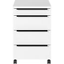 Verrijdbaar onderstel, 4 laden incl. opbergvak, B 420 x D 600 x H 630 mm, wit