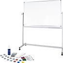 Verrijdbaar whiteboard Maul MAULstandaard, 1200 x 2200 mm, 2-zijdig, draaibaar + whiteboard accessoireset, 31 stuks