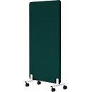 Verrijdbare akoestische scheidingswand Flex op wielen, 40 mm dik, B 800 x H 1600 mm, groen