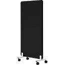Verrijdbare akoestische scheidingswand Flex op wielen, 40 mm dik, B 800 x H 1600 mm, zwart