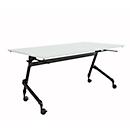 Verrijdbare klaptafel - vierkant stalen frame - L 1600 x D 600 x H 720 mm - lichtgrijs - zwarte poten - ons merk Schäfer Shop Select