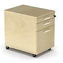 Verrijdbare lade BEXXSTAR, 1 afsluitbare lade voor keukengerei, 1 lade &amp; 1 HR-lade, B 430 x D 600 x H 600 mm, ahorn decor