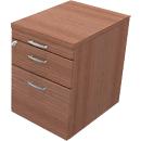 Verrijdbare ladeblokken X-TIME-WORK, 1+1 schuiflade, hangmappenlade, 420 x 560 x 580 mm notenhout-Canaletto-patroon