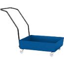 Verrijdbare opvangbak - staal - 60 liter - B 635 x D 810 x H 980 mm - zonder - rooster - gelakt
