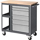 Verrijdbare werkbank 960, B 675 x D 450 x H 950 mm, bovenzijde: beuken