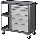 Verrijdbare werkbank 960, B 675 x D 450 x H 950 mm, bovenzijde: metaal