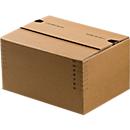 Verzenddozen, automatische bodem &amp; hersluitbaar scharnierend deksel, tot 20 kg, binnenafmetingen L 305 x B 215 x H 125 mm, golfkarton, bruin, 50 stuks