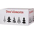 Verzenddozen Kerstslee - L 406 x B 306 x H 210 mm - wit en bruin - 20 stuks