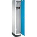 Vestiaire C+P Cambio, 1 compartiment, avec socle, L 300 x P 525 x H 1980 mm, gris clair/bleu clair