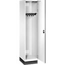 Vestiaire C+P Cambio, 1 compartiment, avec socle, L 400 x P 525 x H 1980 mm, blanc signalisation/blanc