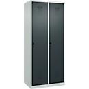 Vestiaire C+P Evolo Plus, 2 compartiments, charnières à droite, verrou rotatif de sécurité, L 800 x P 500 x H 1850 mm, gris clair/gris anthracite