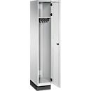 Vestiaire Cambio C+P, 1 compartiment, avec socle, L 300 x P 525 x H 1980 mm, gris clair