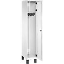 Vestiaire Cambio C+P, 1 compartiment, sur pieds, L 300 x P 525 x H 1980 mm, blanc signalisation