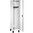 Vestiaire Cambio C+P, 1 compartiment, sur pieds, L 400 x P 525 x H 1980 mm, blanc signalisation/blanc