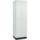 Vestiaire Cambio C+P, 2 compartiments, avec socle, L 600 x P 525 x H 1980 mm, gris signalisation