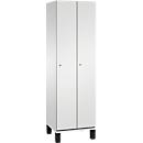 Vestiaire Cambio C+P, 2 compartiments, sur pieds, L 600 x P 525 x H 1980 mm, gris clair