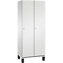 Vestiaire Cambio C+P, 2 compartiments, sur pieds, L 800 x P 525 x H 1980 mm, gris clair
