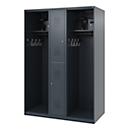 Vestiaire de pompiers C+P Evolo Maxi, 4 compartiments pour 2 personnes, avec porte-casque, patins de sol, L 1300 x P 600 x H 1850 mm, RAL 7016 gris anthracite