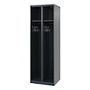 Vestiaire de pompiers C+P Evolo, modèle EXPERT, 2 compartiments, L 600 x P 500 x H 1850 mm, patins de sol, gris anthracite RAL 7016