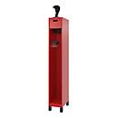 Vestiaire de pompiers C+P Evolo, modèle PRAKTUS, 1 compartiment, H 1950 x L 300 x P 500 mm, pieds, rouge feu RAL 3000