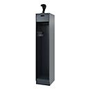 Vestiaire de pompiers C+P Evolo, modèle PRAKTUS, 1 compartiment, H 1950 x L 400 x P 500 mm, socle, gris anthracite RAL 7016