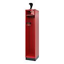 Vestiaire de pompiers C+P Evolo, modèle PRAKTUS, 1 compartiment, H 1950 x L 400 x P 500 mm, socle, rouge feu RAL 3000