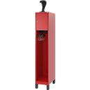 Vestiaire de pompiers C+P Evolo, modèle YOUNGSTER, 1 compartiment, H 1630 x L 300 x P 500 mm, pieds, rouge feu RAL 3000
