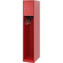 Vestiaire de pompiers C+P Evolo Youngster, 1 compartiment, sans porte-casque, patins de sol, L 300 x P 500 x H 1530 mm, RAL 3000 rouge feu