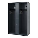 Vestiaire pompier C+P Evolo Maxi, 4 compartiments pour 2 personnes, sans porte-casque, patins de sol, L 1200 x P 500 x H 1850 mm, RAL 7016 gris anthracite