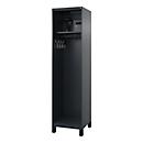 Vestiaire pompiers C+P Evolo Flexo, 1 compartiment, porte-casque, avec pieds, L 500 x P 500 x H 1950 mm, RAL 7016 gris anthracite/RAL 7021 gris noir