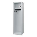 Vestiaire pompiers C+P Evolo Flexo, 1 compartiment, sans porte-casque, patins de sol, L 500 x P 500 x H 1850 mm, RAL 7035 gris clair