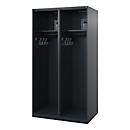 Vestiaire pompiers C+P Evolo Flexo, 2 compartiments, sans porte-casque, patins au sol, L 1000 x P 600 x H 1850 mm, RAL 7016 gris anthracite