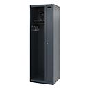 Vestiaire pompiers C+P Evolo Kombi, 2 compartiments pour 1 personne, avec porte-casque, patins de sol, L 600 x P 500 x H 1850 mm, RAL 7016 gris anthracite
