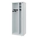 Vestiaire pompiers C+P Evolo Kombi, 2 compartiments pour 1 personne, sans porte-casque, patins au sol, L 700 x P 500 x H 1850 mm, gris clair RAL 7035