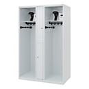 Vestiaire pompiers C+P Evolo Maxi, 4 compartiments pour 2 personnes, avec porte-casque, patins au sol, L 1200 x P 500 x H 1850 mm, gris clair RAL 7035
