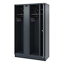 Vestiaire pompiers C+P Evolo, modèle KOMBI, 4 compartiments, H 1950 x L 1200 x P 500 mm, socle, gris anthracite RAL 7016