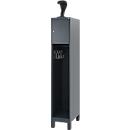 Vestiaire pompiers C+P Evolo, modèle YOUNGSTER, 1 compartiment, H 1630 x L 300 x P 500 mm, pieds, gris anthracite RAL 7016