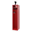 Vestiaire pompiers C+P Evolo PRAKTUS, 1 compartiment, porte-casque, avec socle, patins, L 400 x P 500 x H 1850 mm, RAL 3000 rouge feu
