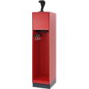 Vestiaire pompiers C+P Evolo Youngster, 1 compartiment, avec porte-casque, avec socle, L 400 x P 500 x H 1630 mm, RAL 3000 rouge feu/RAL 7016 gris anthracite