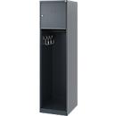 Vestiaire pompiers C+P Evolo Youngster, 1 compartiment, sans porte-casque, patins de sol, L 400 x P 500 x H 1530 mm, RAL 7016 gris anthracite