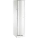 Vestiaire Resisto de C+P, 1 compartiment, 2 casiers, L 396 x P 540 x H 1950 mm, blanc trafic