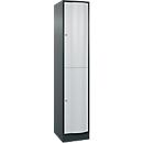 Vestiaire Resisto de C+P, 1 compartiment, 2 casiers, L 396 x P 540 x H 1950 mm, gris anthracite/gris clair