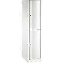 Vestiaire Resisto de C+P, 1 compartiment, 2 casiers, L 396 x P 640 x H 1950 mm, blanc trafic
