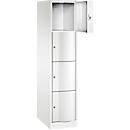 Vestiaire Resisto de C+P - 1 compartiment avec 4 casiers - l. 396 x P 640 x H 1950 mm - blanc signalisation RAL 9016 et blanc signalisation RAL 9016