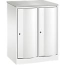 Vestiaire Resisto de C+P, 2 compartiments, 2 casiers, L 772 x P 540 x H 1077 mm, blanc trafic