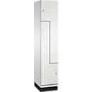 Vestiaire Z Cambio de C+P, 1 compartiment, avec socle, L 400 x P 525 x H 1980 mm, blanc signalisation/blanc